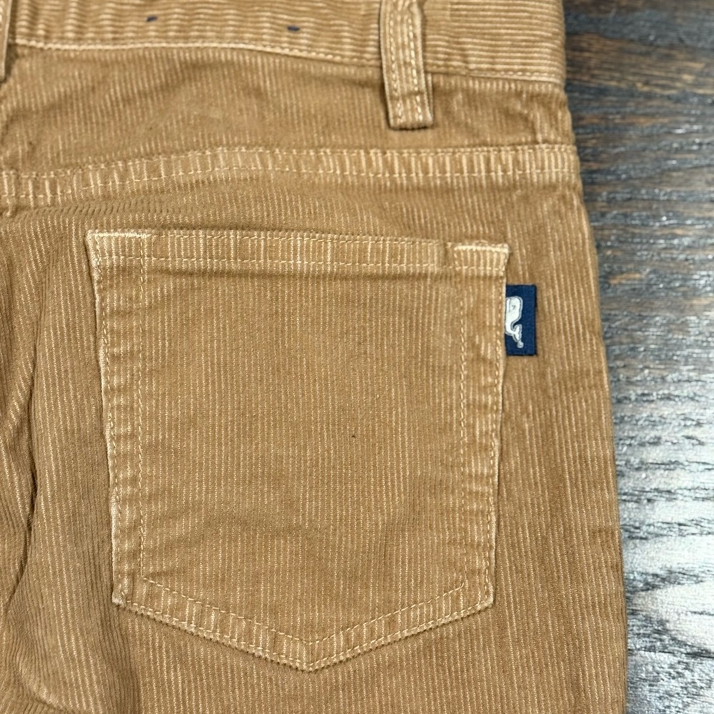 New Vineyard Vines Boy’s Sz 12 Brown Corduroy Pants w Adjustable Waist Tabs - Picture 3 of 5